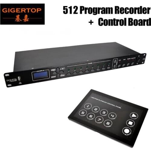 TIPTOP TP-D1342/TP-D1343 Disco Stage Lighting Program Control/Change Controller 1U DMX Recorder+Glass Control Panel 110V-220V