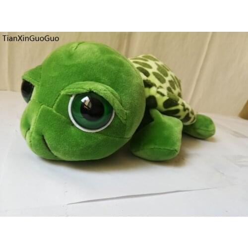 About 28cm green turtle plush toy big eyes tortoise soft doll childrens toy Christmas gift b1449