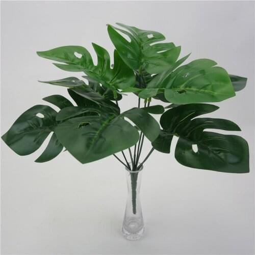 Green Artificial Monstera Artificial Plants Fake Plant Decor Indoor Garden Home Party Plastic Leaves