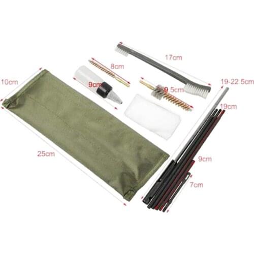 10Pcs/Set Rifle Cleaning Kit Brushes Rod Nylon Pouch Airsoft Shotgun Cleaner for 223 22LR Hunting Outdoor 448D