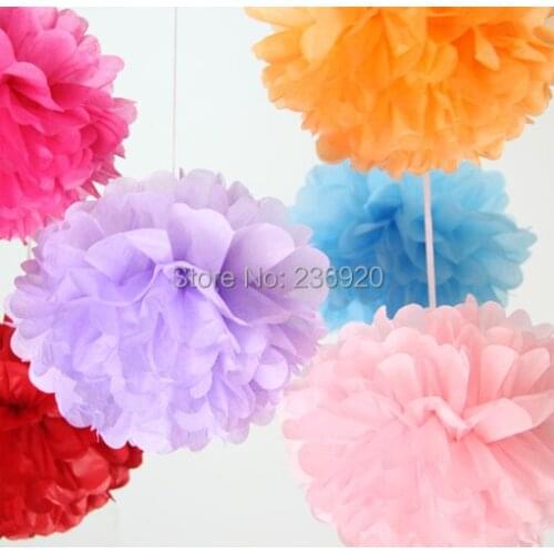 10pcs/lot 6 inch (15cm) Tissue Paper Pom Poms Flower Balls For Weddings Paper Ball Wedding Home Decoration 21 Colors