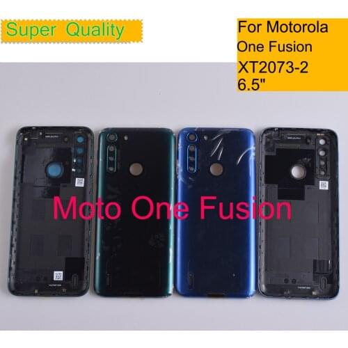 10Pcs/Lot For Motorola Moto One Fusion XT2073-2 Housing Battery Cover Back Cover Case Rear Door Chassis Shell Replacement