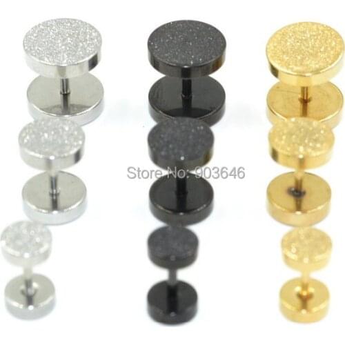 100pcs Free Shippment Stianless Steel Hot Sale Glitter Ear Stud Fake Plugs Taper Cheater Plugs Tunnels NEW