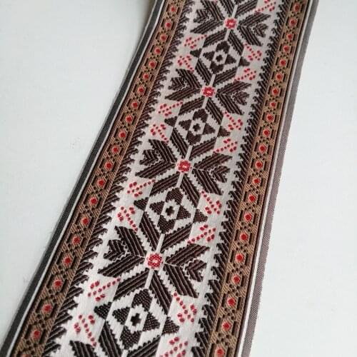 11cm Snow Flower Bedding Trim Cloth Garment Curtain Laciness National Jacquard Ribbon Woven Webbing Silver Red Brwon Mercerizing