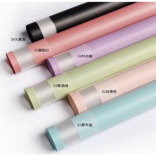 20PCS Korean Styl Pure Color Plastic Flower Wrapping Paper DIY Waterproof Florist Bouquet Gift Wrapping Material Paper 58CM*58CM