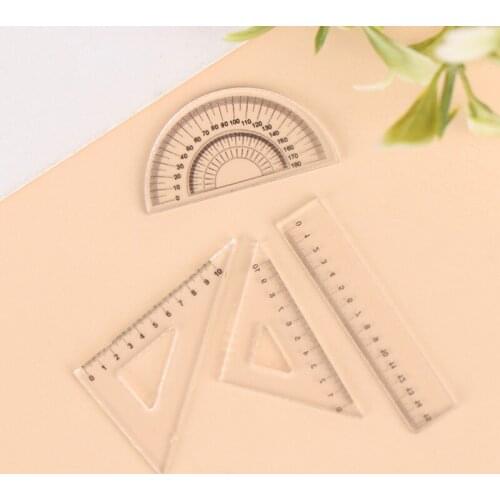 4Pcs 1:12 Dollhouse Miniature Ruler Set Learning Drawing Simulation Model Toy