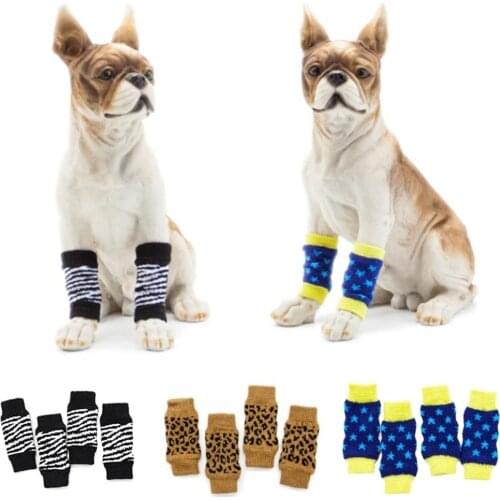 4 PCS Soft Comfortable Pet Leg Socks Breathable Dogs Protecting Joint Dog Knee Pads Pet Supplies Dogs Warm Knee Sock Wholesale