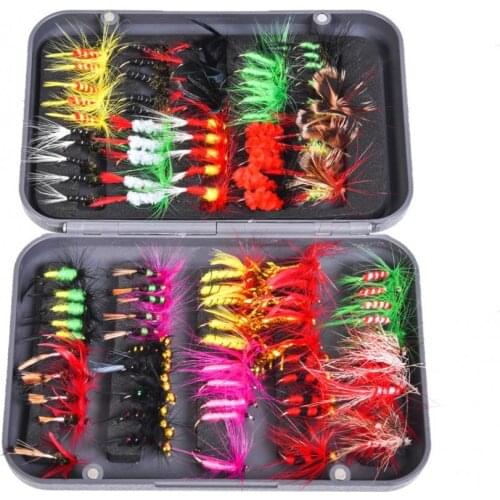 50%HOT20/100Pcs Fly Hooks Fishing Bionic Insects Butterfly Lure Fish Tackle with Box