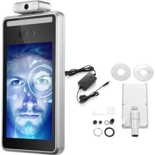 8 inches AI temperature measurement face recognition terminal with high temperature alarm