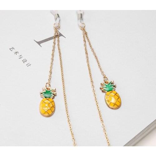 Reading Glasses Chain Eyewear Sunglasses Holder Neck Strap Fruit Pineapple Pendant Metal Glasses Rope
