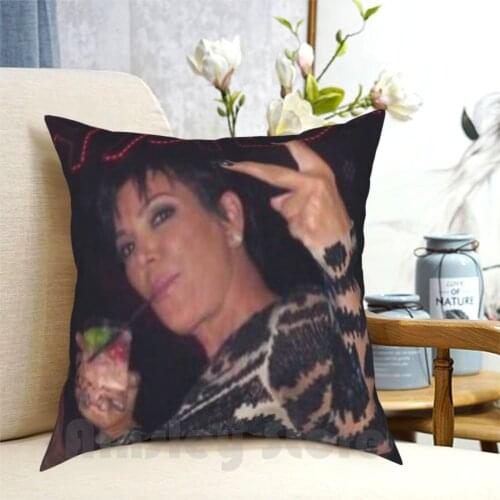 Unbothered Pillow Case Printed Home Soft DIY Pillow cover Kris Jenner Kardashians Meme Unbothered Funny Vine Memes Iconic