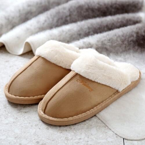 Home Slippers 2021 Autumn And Winter Warm Plush Indoor Couple Anti Slip Cotton Slippers Platform Men Women Couples Slipper
