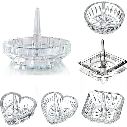 H&D 6 Styles Crystal Ring Holder Figurines for Jewelry Decorative Display Wedding or Engagement Rings, Earrings or Bracelets