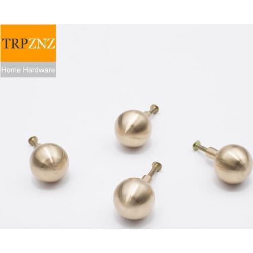 Round brass handle Pure copper sphere Nordic minimalist original design Wardrobe cupboard drawer bedside table handle