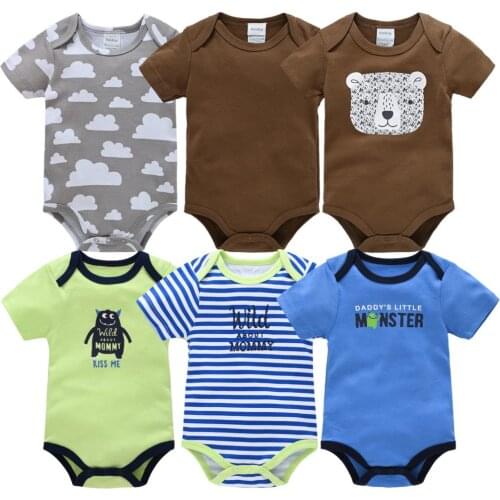 Summer 0-12M Toddler Roupas de bebe Newborn Baby Boy Bodysuits Unisex Infant Girl Onesies 100%Cotton Unicorn Baby Boy Clothes