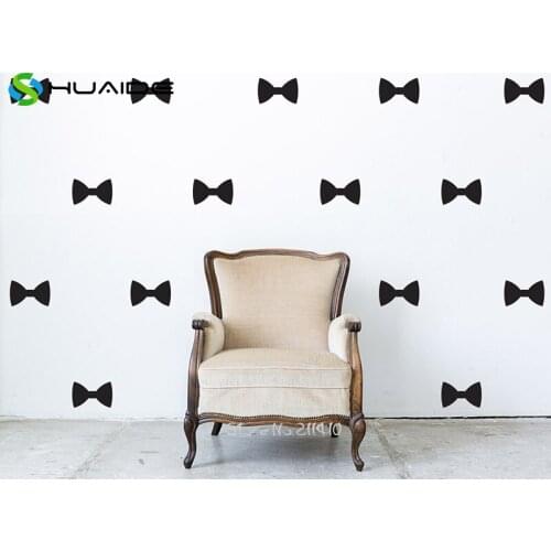 Bow Tie Pattern Mini Wall Decals Removable DIY Wall Stickers For Kids Room Girl Bedroom Baby Nursery Wall Art Mural A546