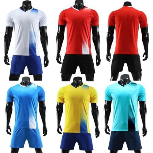 Men short sleeve red soccer jersey adult football uniform kids soccer shirt boy sport jerseys set customized name DIY number