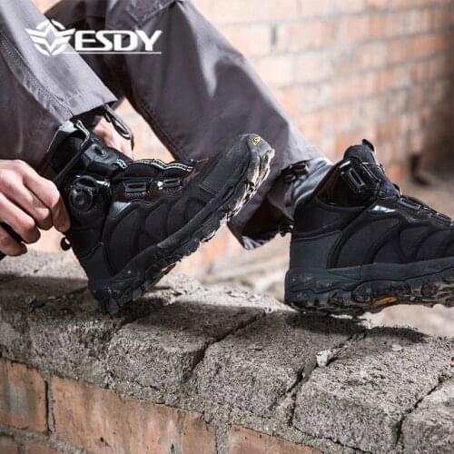 Men Hiking Camping Shoes Waterproof Automatic Lock Tactical Military Walking Sneakers Mens Outdoor Climbing Trekking Shoe