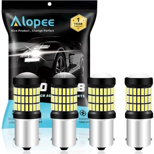 4-Pack 1156 BA15S 1141 1003 7506 White LED Light AK-4014 60 SMD Car Interior RV Camper Back Up Tail Day Running Light 9V-18V DC