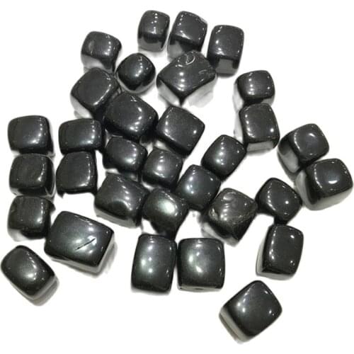 Natural hand carved black obsidian crystal cube healing stones for feng shui