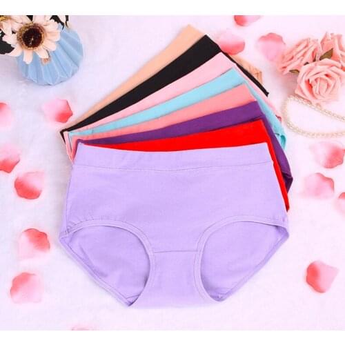 Free Shipping Ms cotton underwear in the waist female big yards Female non trace cotton underwear SIZE L XL XXL XXXL #7091R3