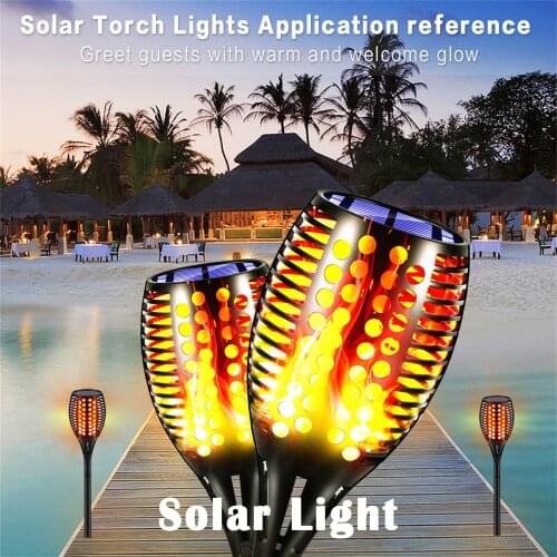 Newest Solar Flame Torch Light Flickering Waterproof Garden Home Decor Landscape Lawn Lamp Path Lighting Torch Outdoor Light