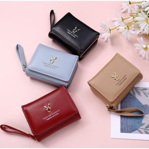 2021 New Fashion Womens Wallet Short Women Coin Purse Wallets For Woman Card Holder Small Ladies Wallet Female Hasp Mini Clutch