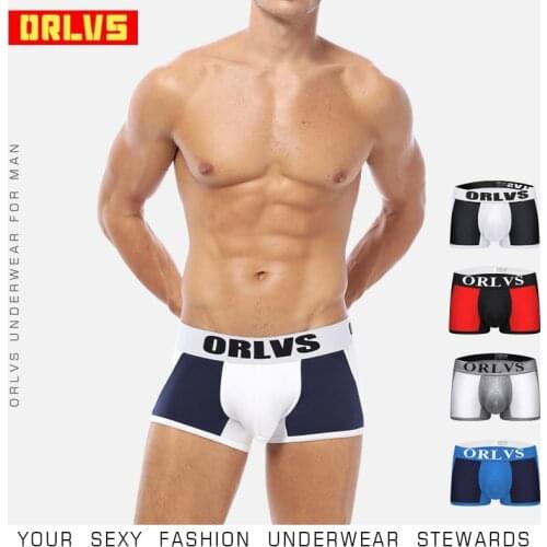ORLVS Sexy Men Boxers Comfortable Underwear Male Panties Breathable Cotton Cueca Tanga Men Boxershorts Quick Dry Mesh OR135
