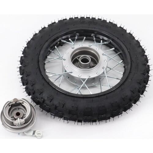 2.50-10" Motorcycle Wheels Front 10 inch Steel Rims 28 holes with Drum Brake hub for SMALL dirt pit bike CRF 50 Black