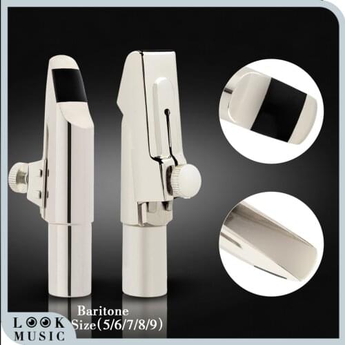 Silver Plated Baritone Saxophone Mouthpiece Sax Mouth Size 5 6 7 8 9 Baritone Saxophone Mouthpiece MTP Saxophone Accessories