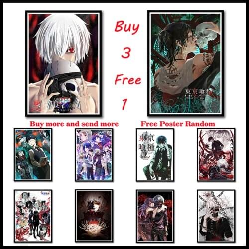 Classic Animation Tokyo Ghoul Poster White Coated Paper Prints Clear Image Decoration Livingroom Bedroom Bar Home Frameless
