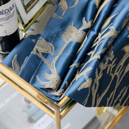 Luxury Atmosphere Classical Flowers and Birds New Chinese High Precision Jacquard Curtains for Living Room Bedroom
