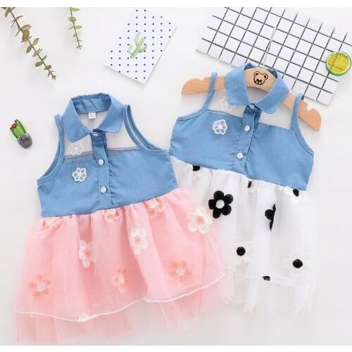 1 Year Girls Birthday Party Dress 2019 New Summer Baby Dress Sleeveless Flower Newborn Princess Dresses Infant Girls Clothes