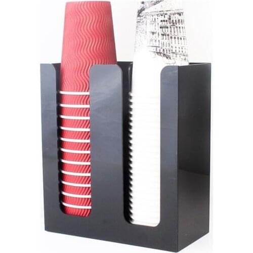 '2 cells Upright acrylic paper cups puller bar drink shop cashier desktop collection cup paper cups holdercontainer rack