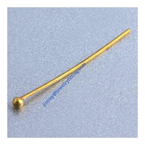 All kinds of jewelry findings wholesale Raw brass metal Ball Pins 0.5*22mm with 1.5mm head