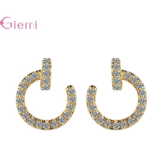 NEW Fashion Cubic Zircon Earrings 925 Sterling Silver Jewelry for Women Girl Birthday Gift Piercing Ear Brincos Pendientes