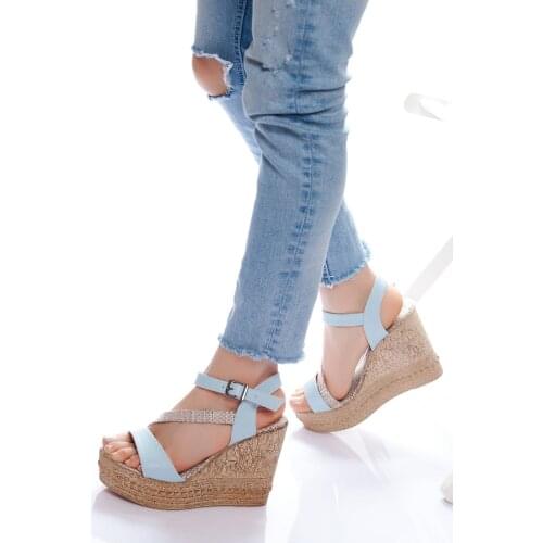 Derithy Women Blue Wedges Shoes