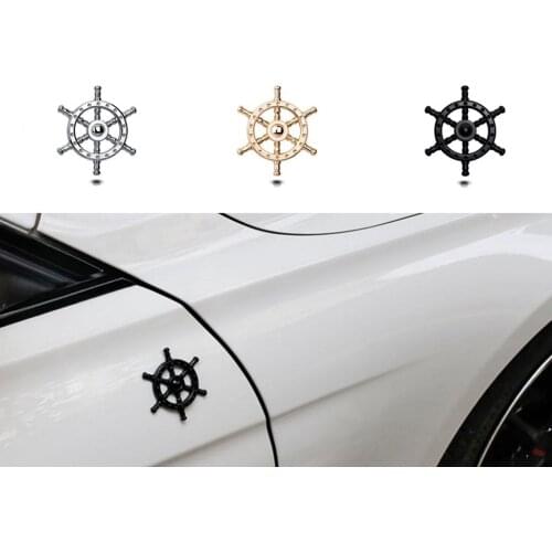 1Pcs Rudder 3D Metal Nameplate Car Body Trunk Lid Sticker Badge Emblem