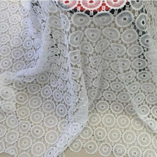 1Yard African Net Lace Fabric High Quality White Flower Nigerian Lace Fabrics Party Wedding Dress Sewing Accessories DIY Craft