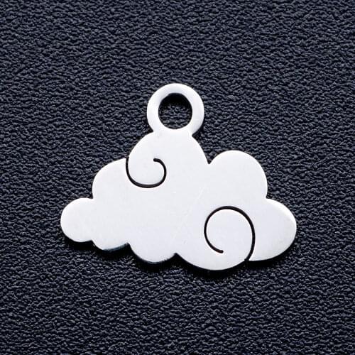 10pcs/lot White Cloud DIY Jewelry Charms Wholesale 100% Stainless Steel Factory Direct Pendant Accessories Never Tarnish
