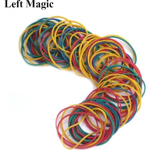 100 pcs Elastic Rubber Band three colors (yellow white multicolor) magic trick Elastic Rubber Band magicprop color Rubber band
