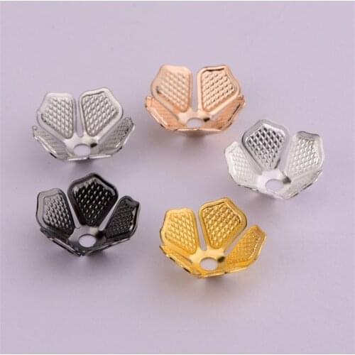 11.5mm Brass Embossed Flower Hat Handmade Hairpin Bridal Hair Accessories Material Torus Separated Bead Accessories