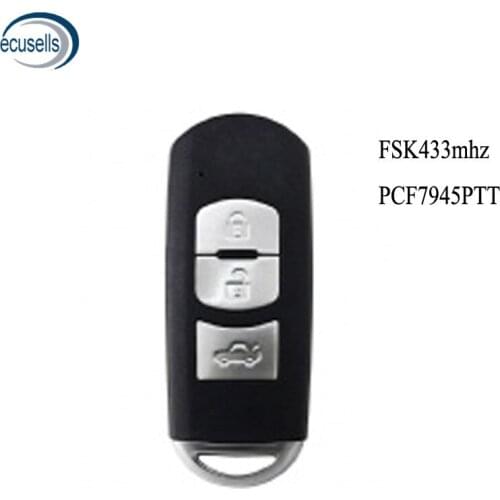 3 Button (Trunk Button) FSK433MHz Smart Remote Key VOD System PCF7945PTT MAZ24R