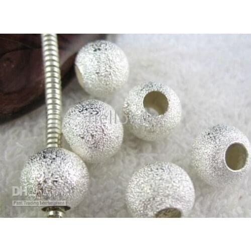 300PCS Silver plated stardust Metal Beads WITH BIG HOLE M7293