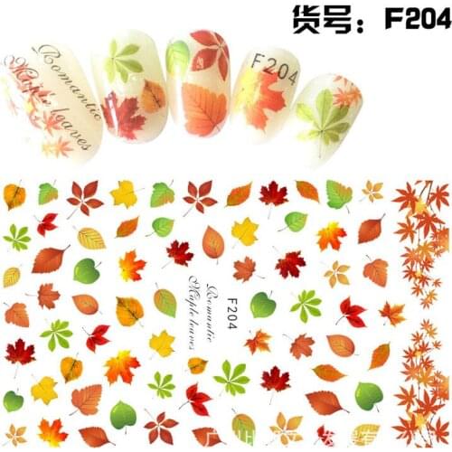 3D Nail Sticker Maple Leaf Slider Nails Art Decoration Wraps Decals Cute Design Adhesive Manicure Tips Stickers Pegatina