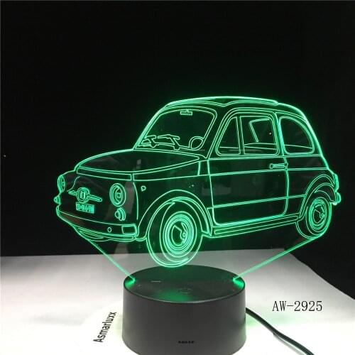 3D Old Style Car Desgin Lamp 7Colors Table Lamp Product light with Touch Button For Kids Birthday Gift AW-2925