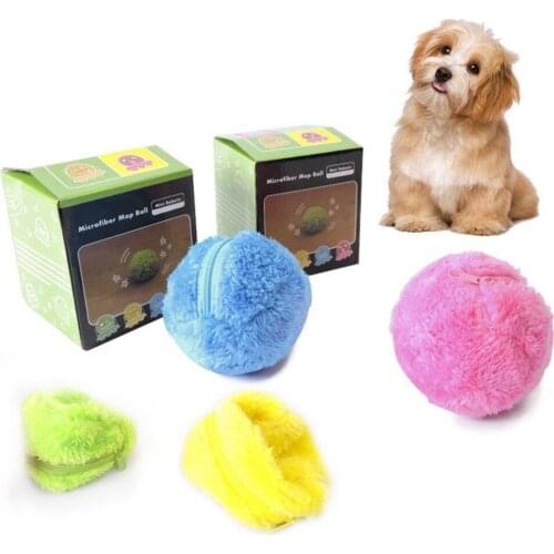 4 Color Set Pet Activity Toy Electric Ball for Dog Cat Toy Pet Plush Toy Floor Clean Cat Dog Puppy Toys Automatic Vacuum Cleaner