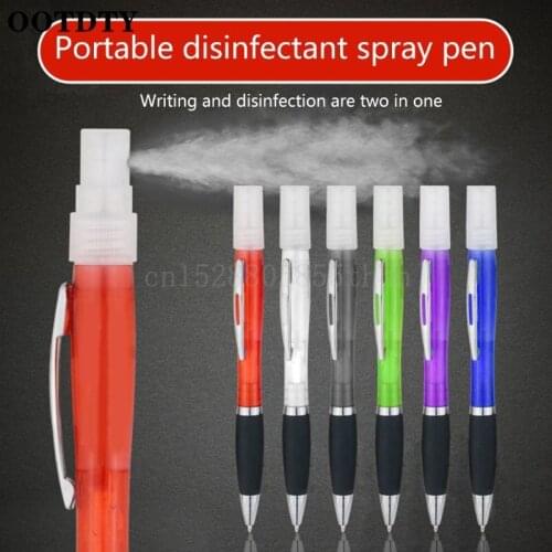 6Pcs Spray Ballpoint Pen Disinfectant Pen Plastic Mini Portable Travel Refillable Perfume Bottle Random Color