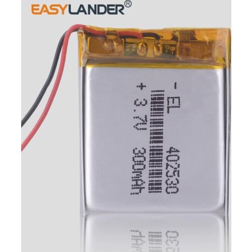 402530 3.7V 300mAh Lithium Polymer li ion Rechargeable Battery Package For keychain camera MP3 player headset bluetooth speaker