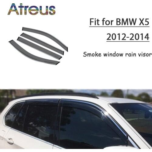 Atreus 1set ABS For 2014 2013 2012 BMW X5 Accessories Car Vent Sun Deflectors Guard Smoke Window Rain Visor